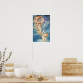 Poster Poutres de lune Plongée dans la mer | Evelyn De Mo (Cuisine)