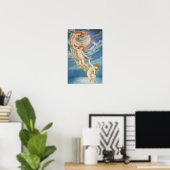 Poster Poutres de lune Plongée dans la mer | Evelyn De Mo (Bureau à domicile)