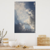 Poster Poutres de soleil nuages blancs Inspiration Croire (Cuisine)