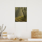 Poster Poutres matinales à travers les arbres dans la jun (Cuisine)