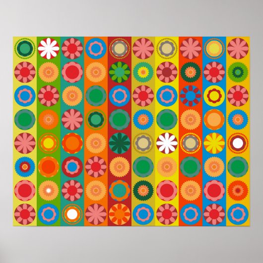 Poster Pouvoir des fleurs en rangées (Devant)