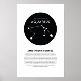 Poster Pouvoir mystique d'Aquarius Astrologie Star Zodiac