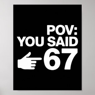 Poster Pov vous avez dit 67 drôle de typographie de main