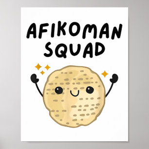 Poster Pover Afikoman Squad mignon Pesach Enfants