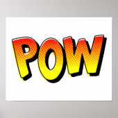 Poster POW typographie bande dessinée pop art (Devant)