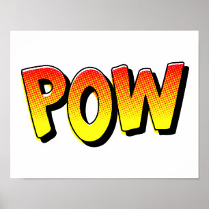 Poster POW typographie bande dessinée pop art