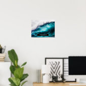 Poster Power Inspirational Word Ocean Wave Photographie (Bureau à domicile)