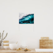 Poster Power Inspirational Word Ocean Wave Photographie (Cuisine)