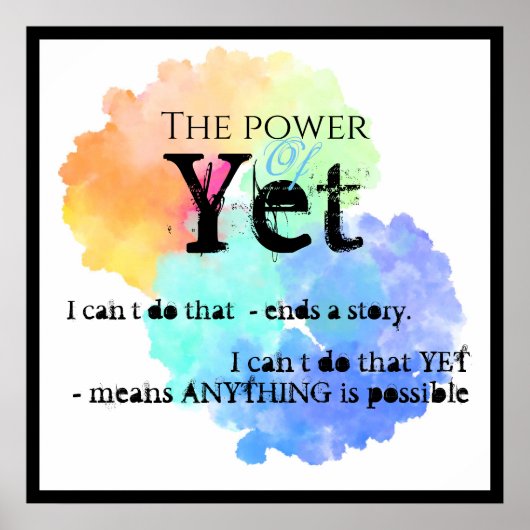 Poster Power of yet motivational (Devant)