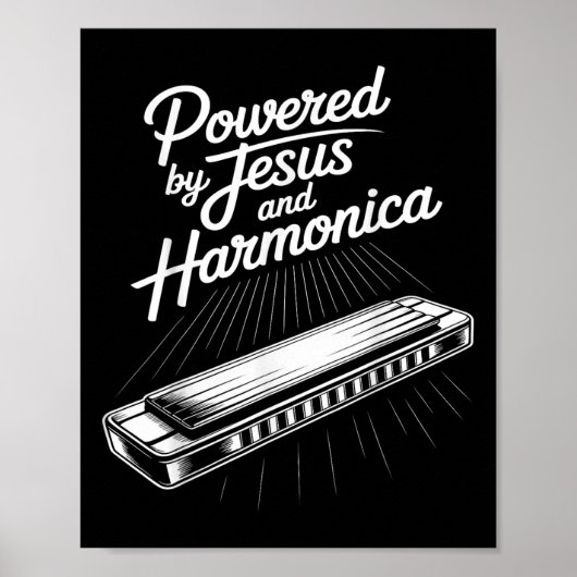 Poster Powered By Jesus And Harmonica Christian Music  (Devant)