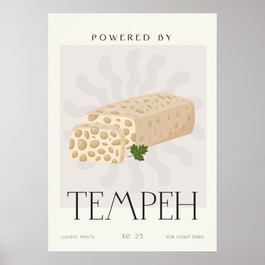 Poster Powered by Tempeh Plant Based Kitchen Decor  (Devant)