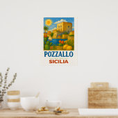 Poster Pozzallo Sicile avec La Torre Cabrera (Cuisine)