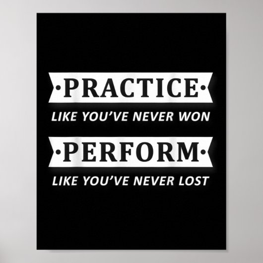 Poster Practice Like You Have Never Won, Perform Motivati (Devant)