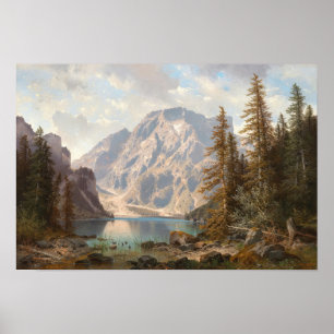 Poster Pragser - Wildsee avec le Seekofel Tirol (1896)