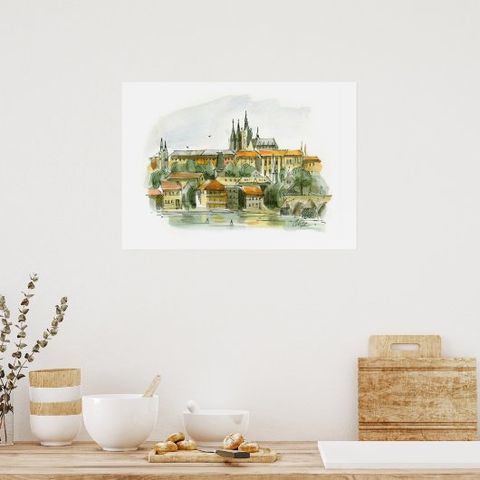 Poster Prague Castle (Keuken)