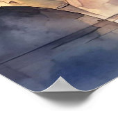 Poster Prague Czech Republic Watercolor Panorama View (Coin)