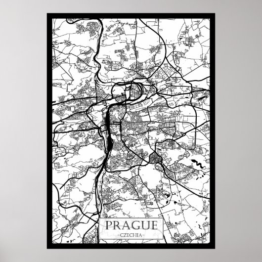 Poster Prague Czechia City Map (Devant)