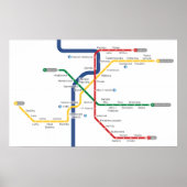 Poster Prague Metro Map (Devant)