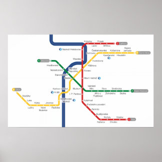 Poster Prague Metro Map