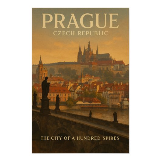 Poster Prague, République tchèque — Ville aux cent flèch (Devant)
