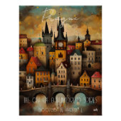 Poster Prague: The City of a Hundred Spires - Whimsical (Devant)