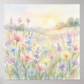 Poster Prairie de Fleurs Sauvages Pastel (Devant)