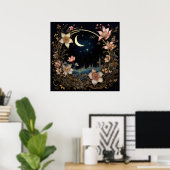 Poster Prairie Lunaire Enchantée (Bureau à domicile)