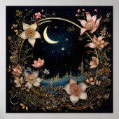 Poster Prairie Lunaire Enchantée (Devant)