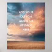 Poster Prairie Orageuse - Créez Votre Propre Citation (Devant)
