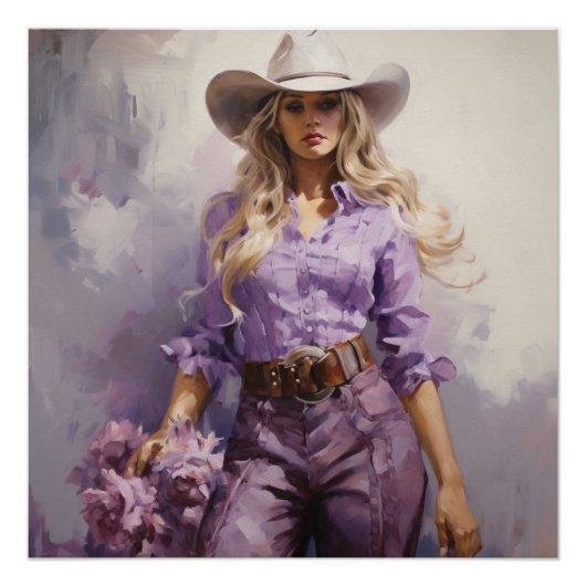 Poster Prairie violette : Cowgirl Wall Art (Devant)