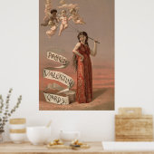Poster Prang's Valentine Cards AD, Woman & Cherubs (Cuisine)