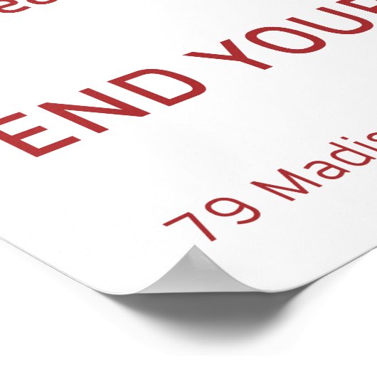 Poster Pranna Dimanche Rouge clair (Coin)