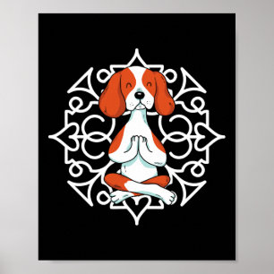 Poster Praticien de yoga pour chien aux pattes de beagle