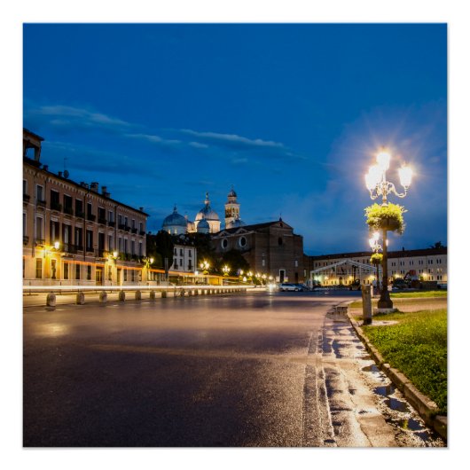 Poster Prato della Valle la nuit à Padova, Italie (Devant)