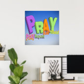 POSTER PRAY ACRONYM - PRAY REPENT ASK RENDEMENT (Bureau à domicile)