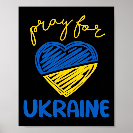 Poster Pray For Ukraine - I Stand With Ukraine - Support (Devant)