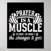 Poster Prayer Is A Muscle Christian Fitness Gym Quote (Devant)