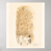 Poster "Prayer" Kotel Old City Jerusalem Israel Art Paint (Devant)