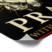 Poster Praying Hands Jesus Cross Rosary Faith Devotion Pr (Coin)