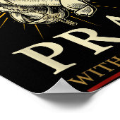 Poster Praying Hands Jesus Cross Rosary Faith Devotion Pr (Coin)