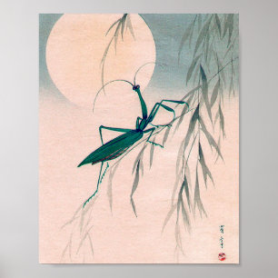 Poster Praying Mantis and the Moon, Watanabe Seitei