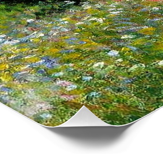 Poster Pré avec des peupliers par Claude Monet (Coin)