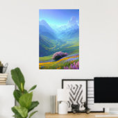 Poster Pré des rêves, Vallée des fleurs (Bureau à domicile)