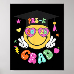 Poster Pré-k Diplômé Super Sourire Visage Graduation 2025