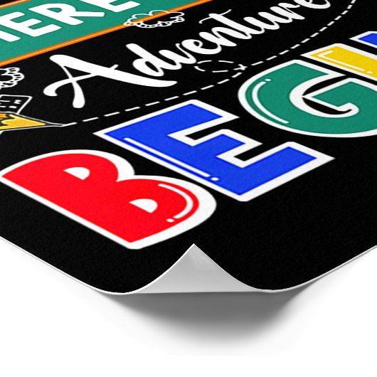 Poster Pré-K Où L'Aventure Commence Funny School (Coin)