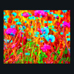Poster Pré sauvage dans l'art pop fleuri<br><div class="desc">Fleur de prairie sauvage en style pop art.</div>