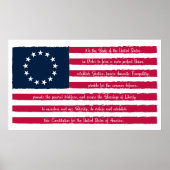Poster Préambule de la Constitution Drapeau Betsy Ross (Devant)