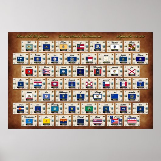 Poster Préambule de l'affiche de la Constitution américai (Devant)