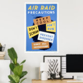 Poster Précautions de raid aérien 1941 WPA (Bureau à domicile)