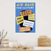 Poster Précautions relatives aux raids aériens — 2ÈME GUE (Cuisine)